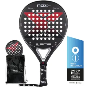 NOX X-ONE Red Padel Racket 2023, rackets with cover bag Image 1