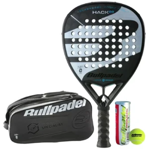 BULLPADEL HACK 03 2023 Padel Racket + Hack 03 Padel Bag + 3 Padel Balls