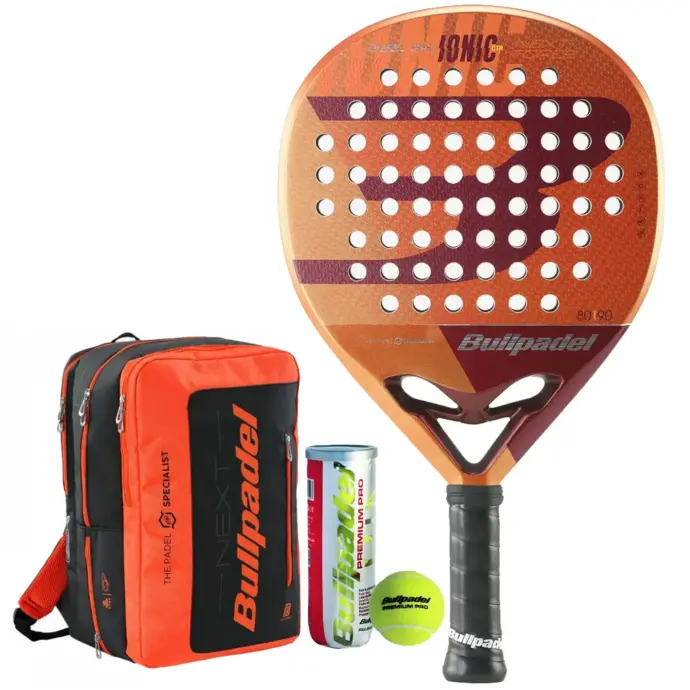 BULLPADEL IONIC CONTROL 2023 Padel Racket + Next Padel Backpack + 3 Padel Balls