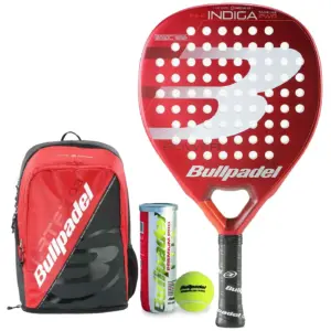 Bullpadel INDIGA PWR 23 Padel Racket, VERTEX Padel Backpack + 3 Padel Balls