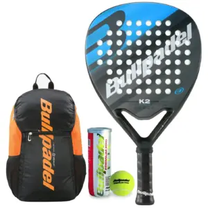 Bullpadel K2 Power 2023 Padel Racket + Performance Padel Backpack + 3 Padel Balls