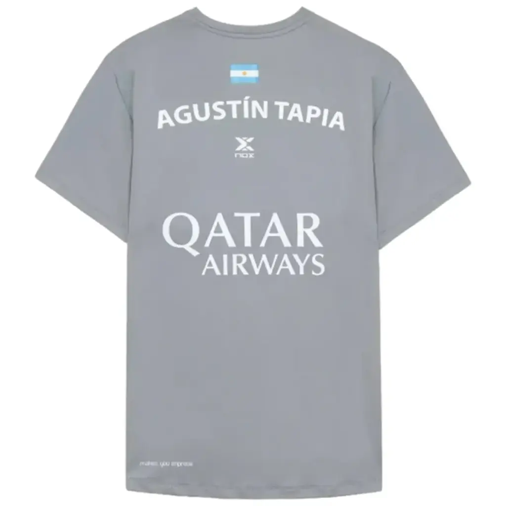 NOX Padel Shirt AGUSTIN TAPIA OFFICIAL GREY 1