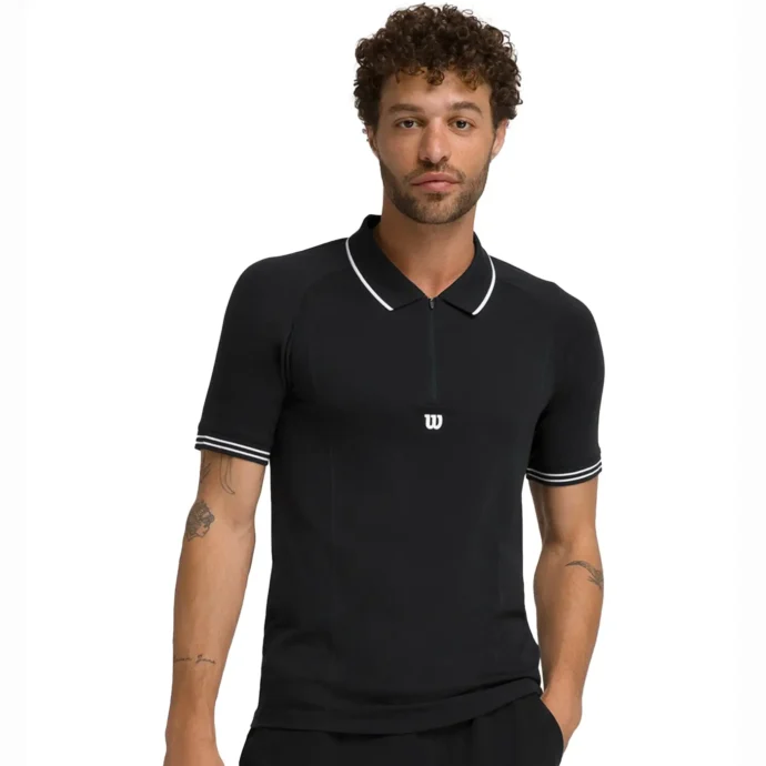 Wilson Padel Shirt Player's Seamless Polo Black