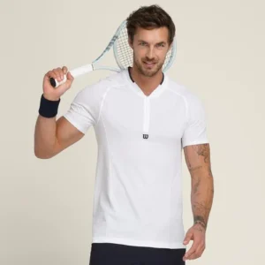 Wilson Padel Shirt Players Seamless Zip Henley 2.0 White - Image 2