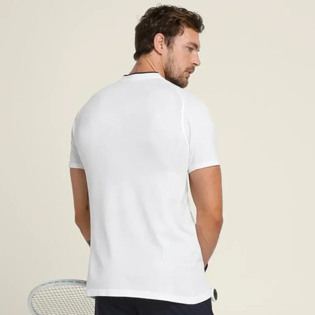 Wilson Padel Shirt Players Seamless Zip Henley 2.0 White - Image 4