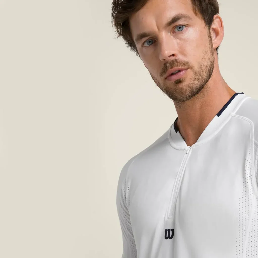 Wilson Padel Shirt Players Seamless Zip Henley 2.0 White - Image 5