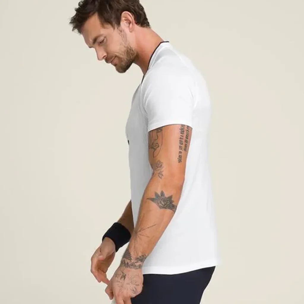 Wilson Padel Shirt Players Seamless Zip Henley 2.0 White - Image 3