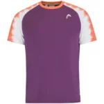 HEAD Performance Topspin Padel T-Shirt Men Lilac Print Vision 01