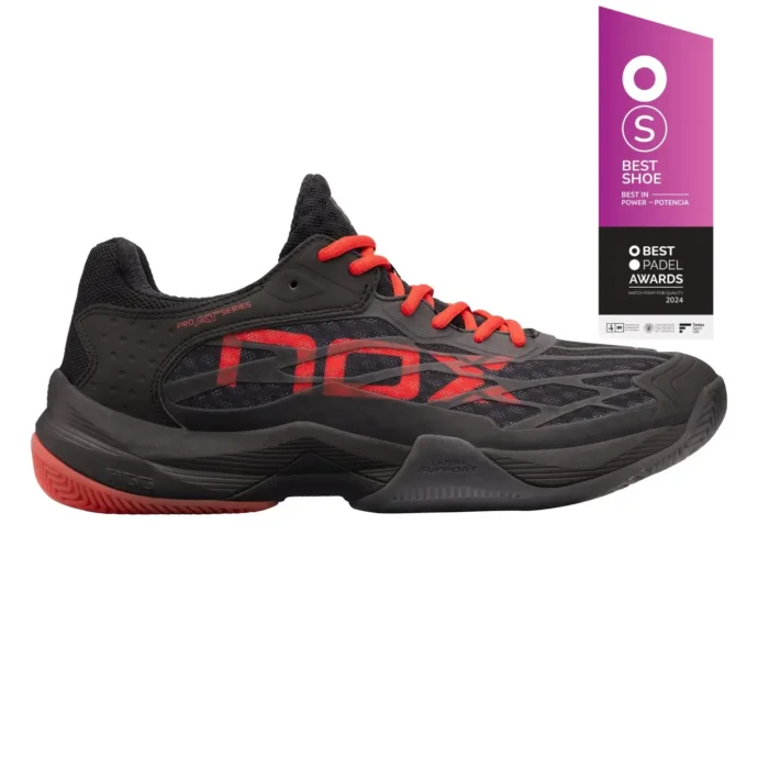 NOX AT10 LUX 2025 Padel Shoes Black Red 01