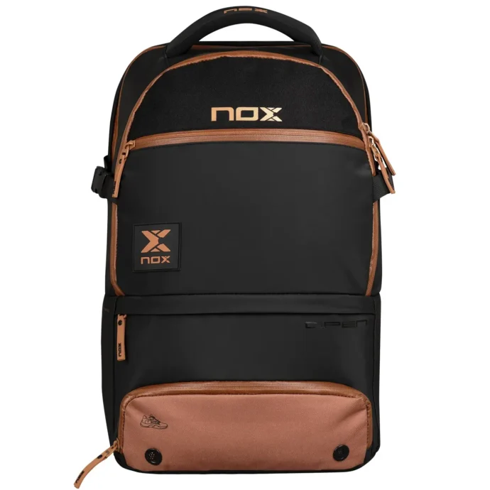 NOX Padel Backpack Luxury Open Series Black Brown 01
