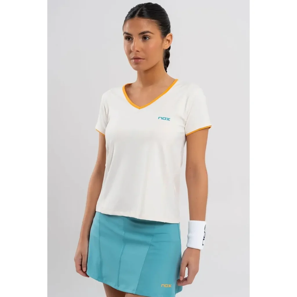 NOX Pro Women's Padel T-Shirt Short Sleeve Vanilla 07