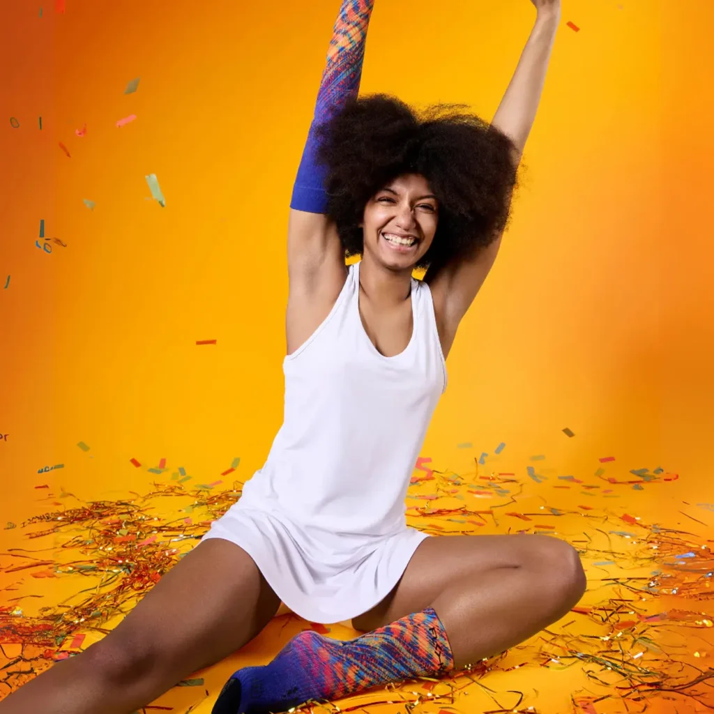 FLOKY Biomechanical Padel Socks S-Mash 3D Rio Orange 07