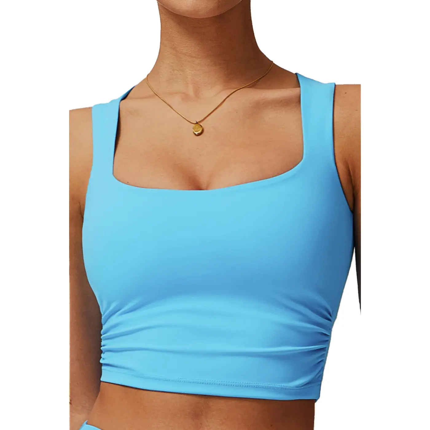 SVL Plush Pleat Women's Padel Top Cyan Blue SVL Plush Pleat Women's Padel Top Cyan Blue