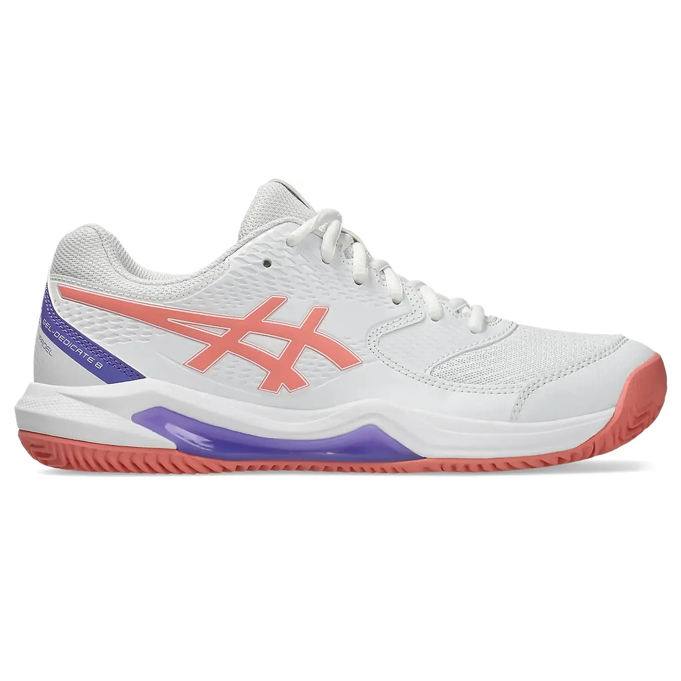 ASICS Gel-Dedicate 8 Women Padel Shoes 2026 White Guava 01 ASICS Gel-Dedicate 8 Women Padel Shoes 2026 White Guava 01