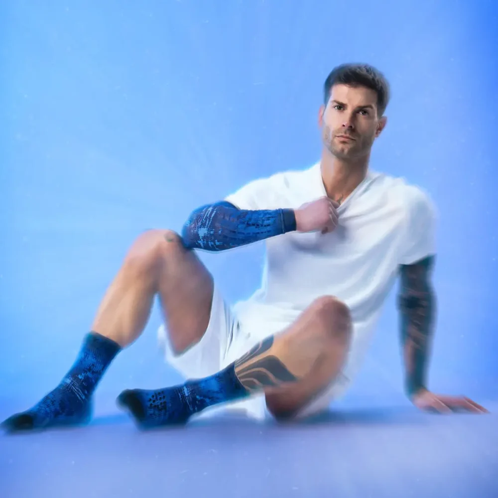FLOKY Biomechanical S-Mash 3D Padel Socks 2026 Blue Supernova 07