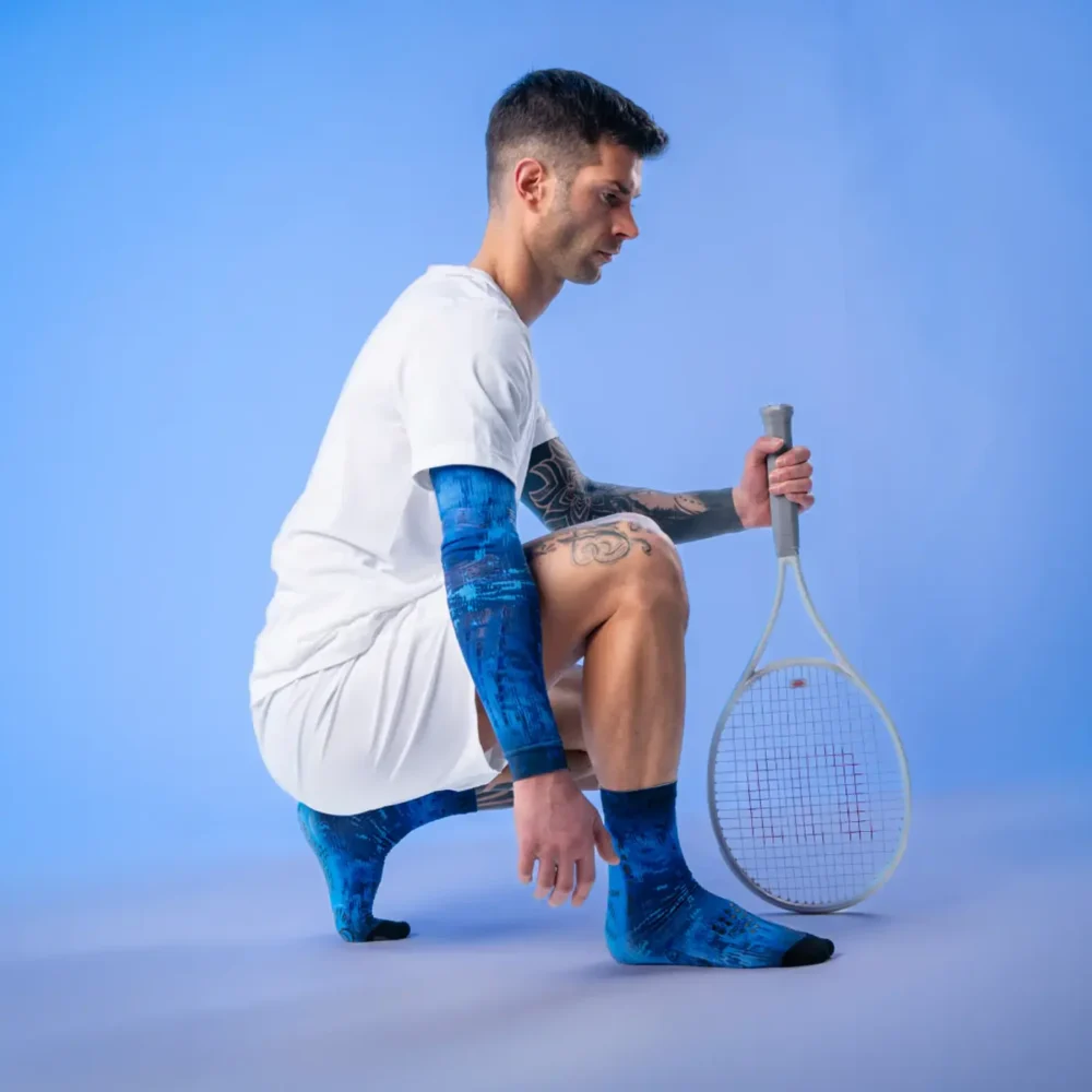 FLOKY Biomechanical S-Mash 3D Padel Socks 2026 Blue Supernova 08