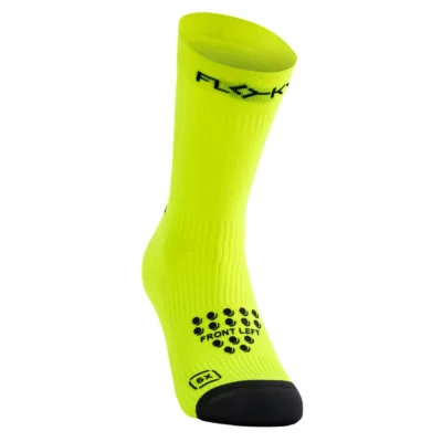 FLOKY Biomechanical S-Mash 3D Padel Socks 2026 Fluorescent Yellow 01