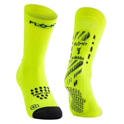 FLOKY Biomechanical S-Mash 3D Padel Socks 2026 Fluorescent Yellow 02