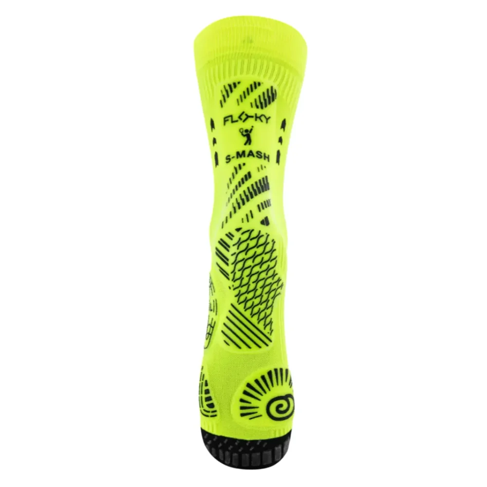 FLOKY Biomechanical S-Mash 3D Padel Socks 2026 Fluorescent Yellow 03