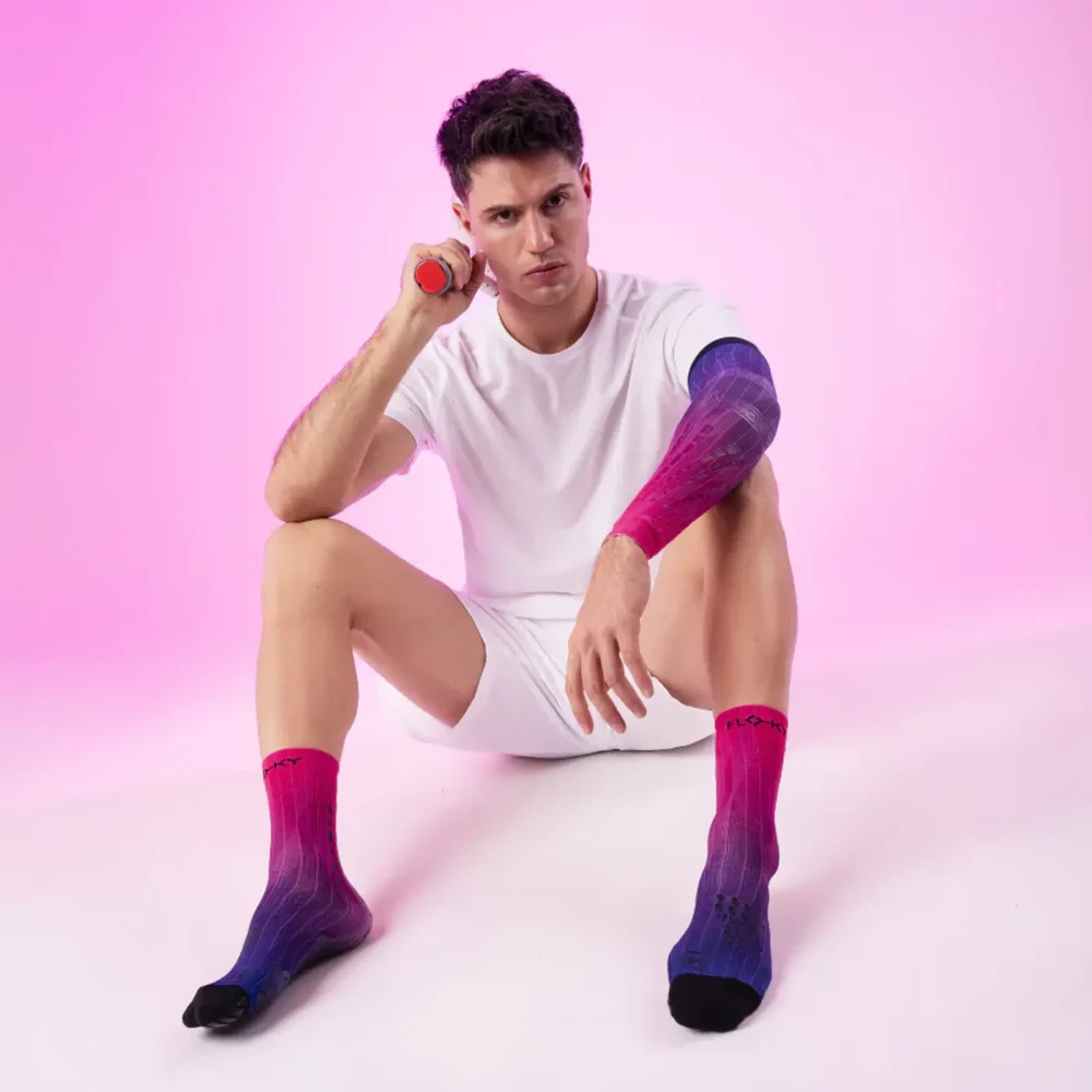 FLOKY Biomechanical S-Mash 3D Padel Socks 2026 Pink Nebula - Image 9