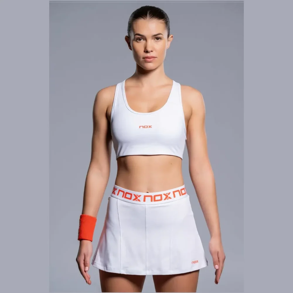 NOX Team Women's Padel Sports Bra 2026 White 04