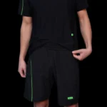 VOLT Performance Padel Shorts Black Green 02