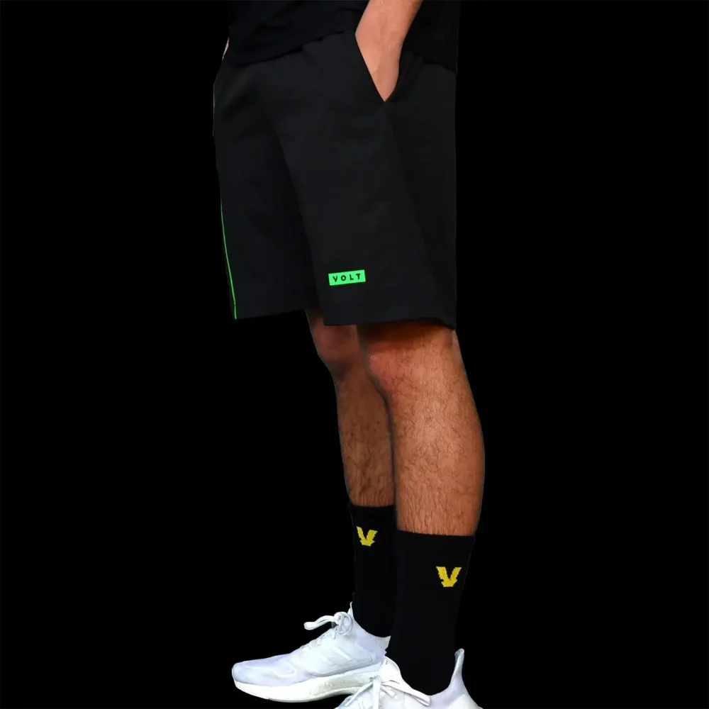 VOLT Performance Padel Shorts Black Green 03