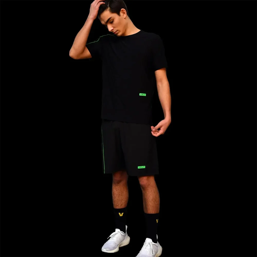 VOLT Performance Padel Shorts Black Green 04