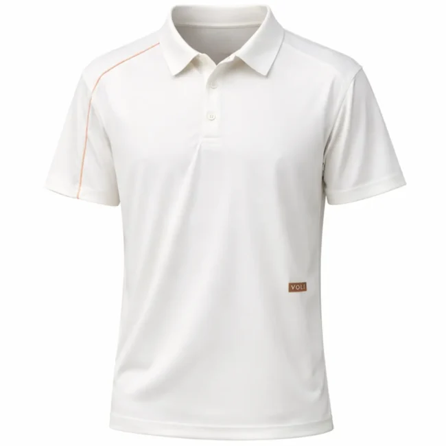 VOLT Performance Polo Padel Shirt Beige Gold 01