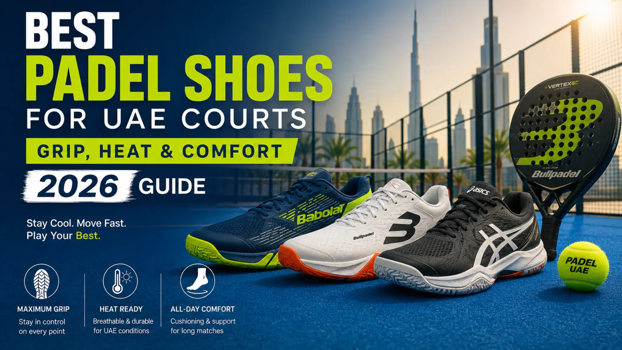 Best Padel Shoes for UAE Courts (Grip, Heat & Comfort) 2026 Guide
