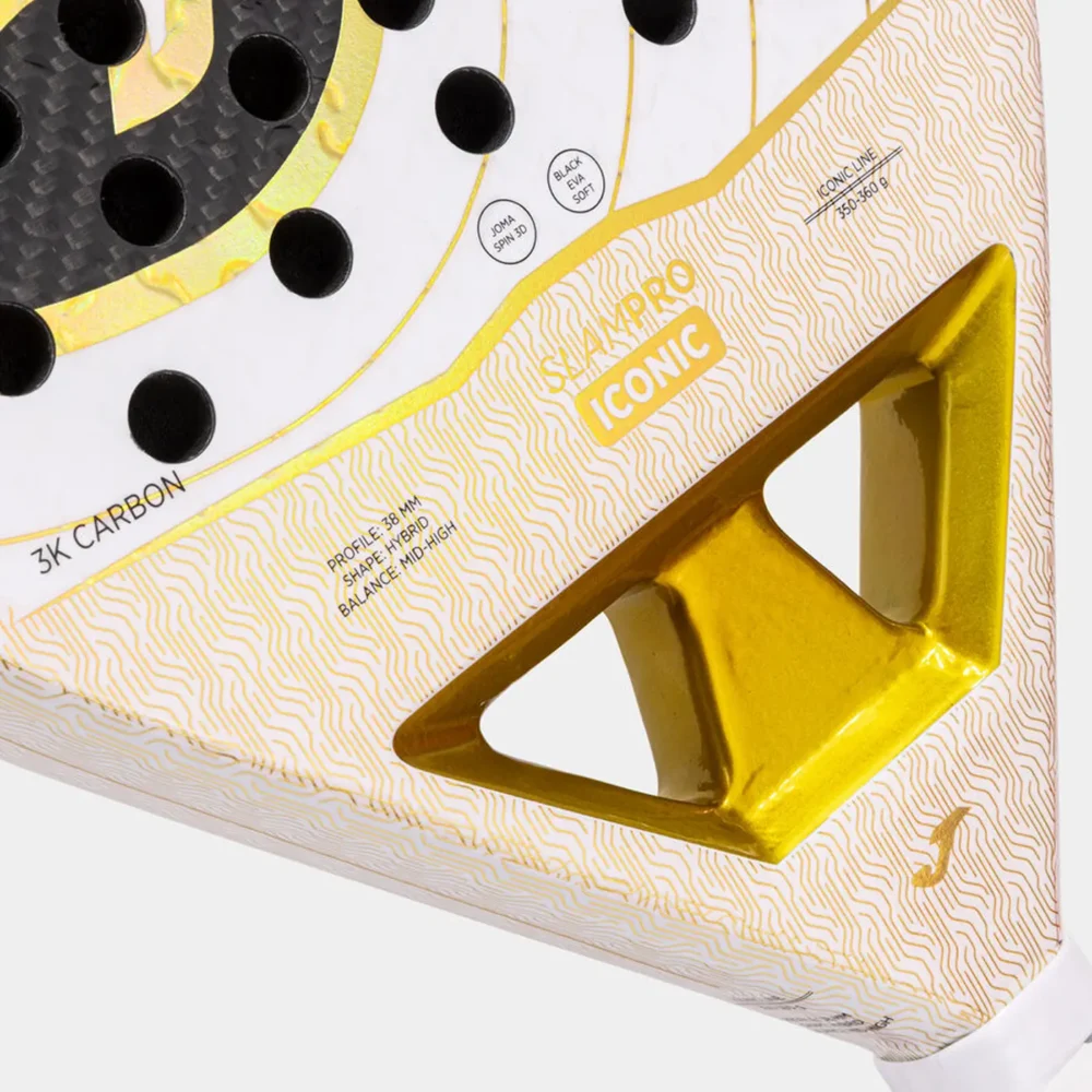 JOMA Slam Pro Iconic Padel Racket 2026 White Gold 06