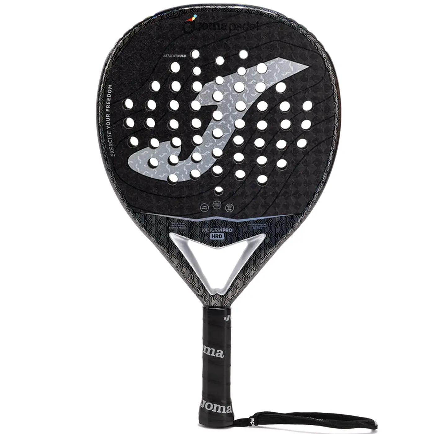 JOMA Valkiria Pro Hrd Padel Racket 2026 Black Grey 01