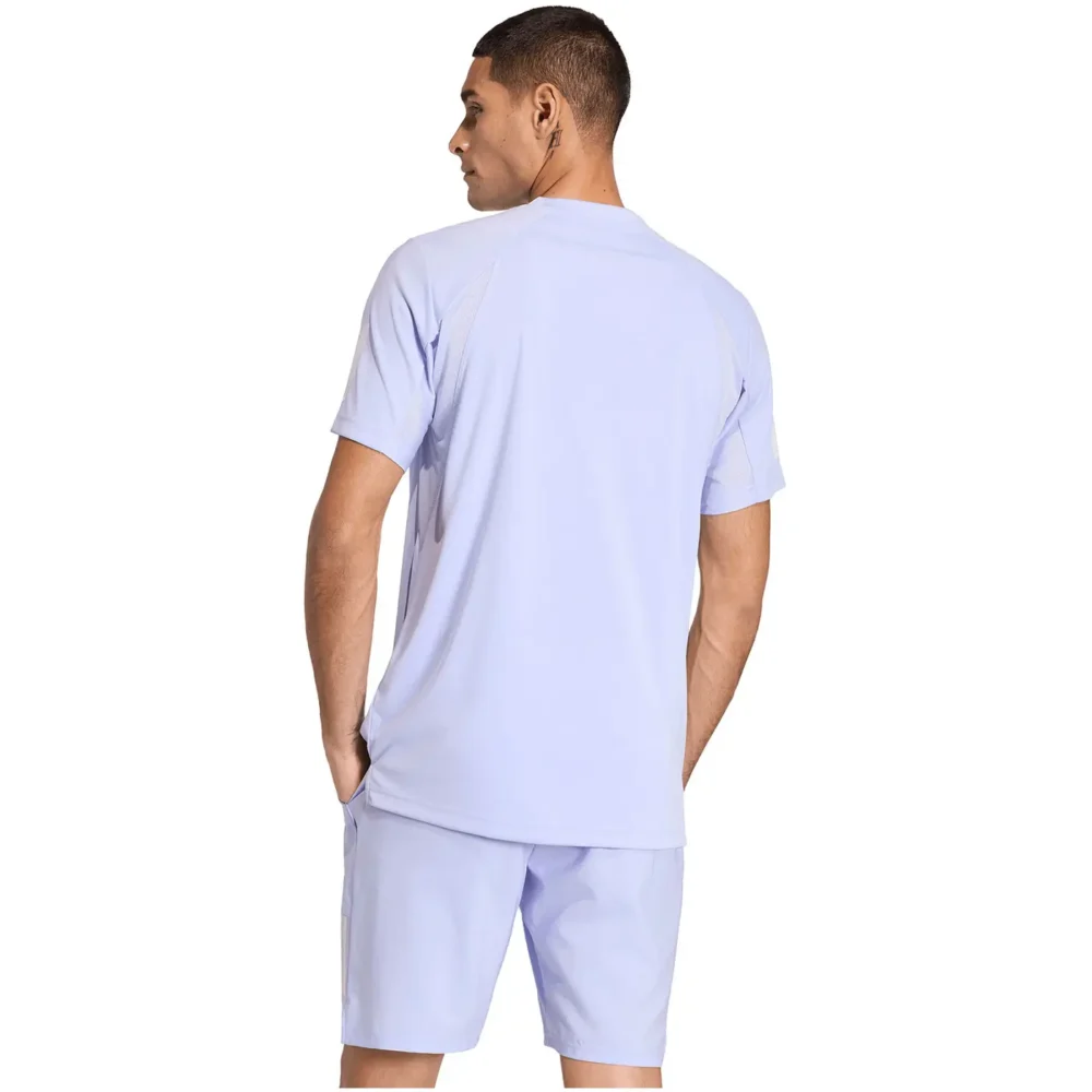 ADIDAS Club 3 Stripes Men's Padel T Shirt Violet - Image 3