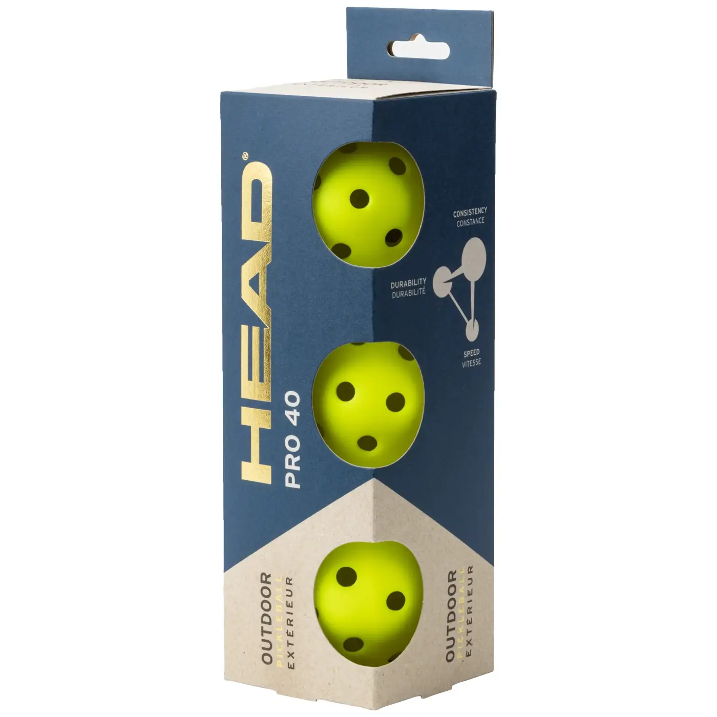 HEAD Pro 40 Outdoor Pickleball Balls 3Pcs 02 HEAD Pro 40 Outdoor Pickleball Balls 3Pcs 02