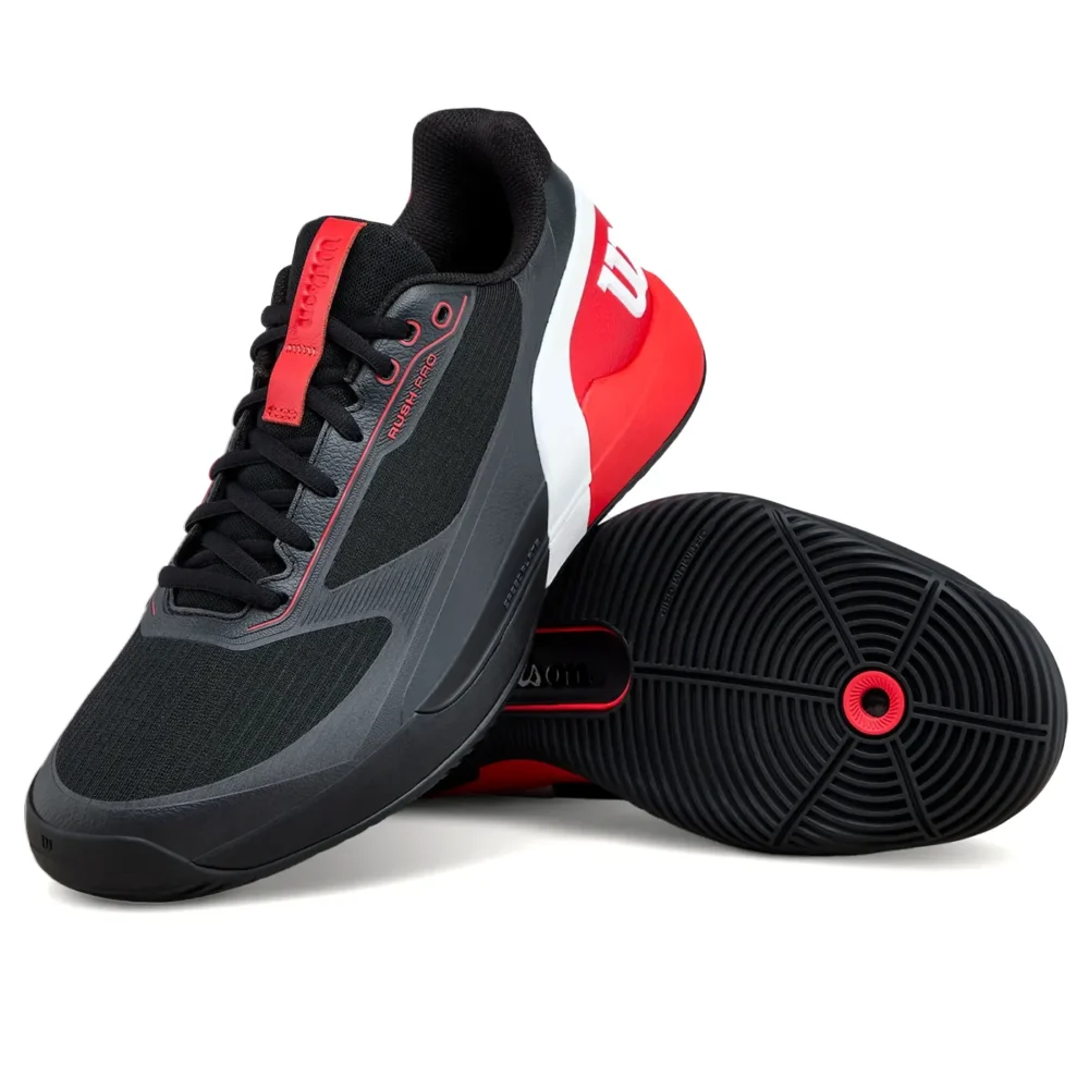 WILSON Rush Pro 5 Men’s Padel Shoes 2026 Black Red 08