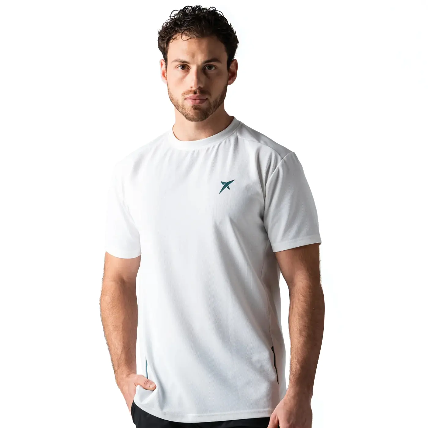 DROP SHOT Sanz Performance Padel Shirt 01 DROP SHOT Sanz Performance Padel Shirt White - Image 1