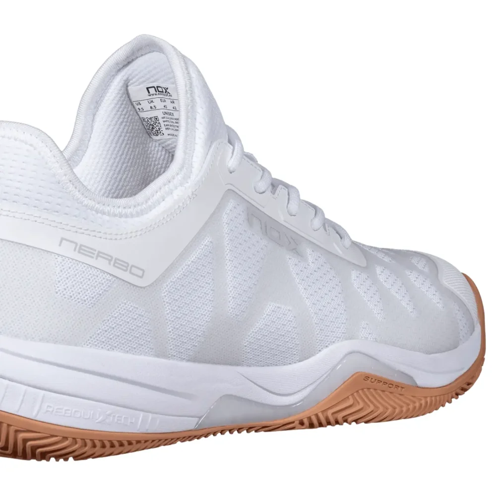 NOX Nerbo Padel Shoes Unisex White Gum Sole 02
